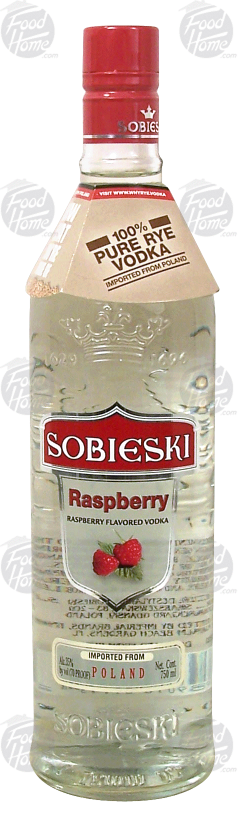 Sobieski  raspberry flavor vodka from poland, 35% alc. by vol. Full-Size Picture